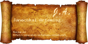 Janecskai Artemisz névjegykártya